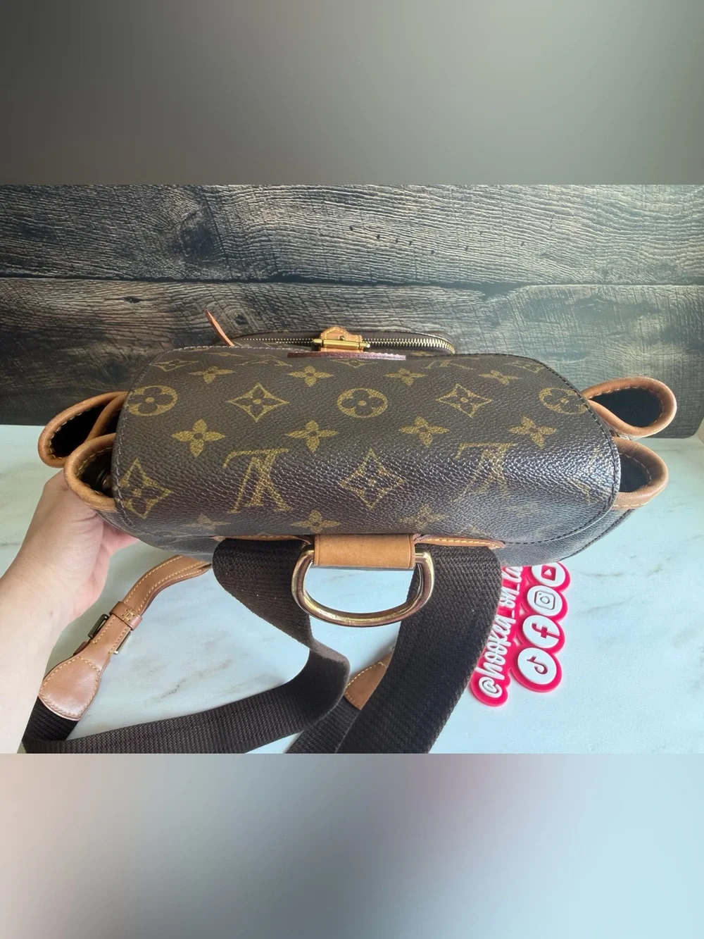 Authentic Louis Vuitton Montsouris GM Monogram Backpack Vintage Bag Tote